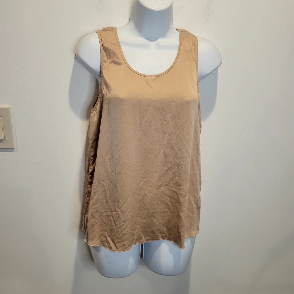 Lunya size s washable silk sleep tank crisscross back
